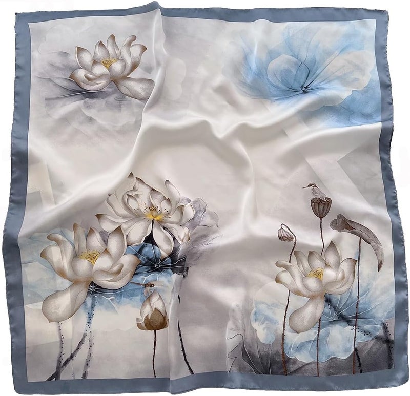 27.5" Silk Like Head Scarf For Women, Satin Hair Scarfs Large Square Scarves